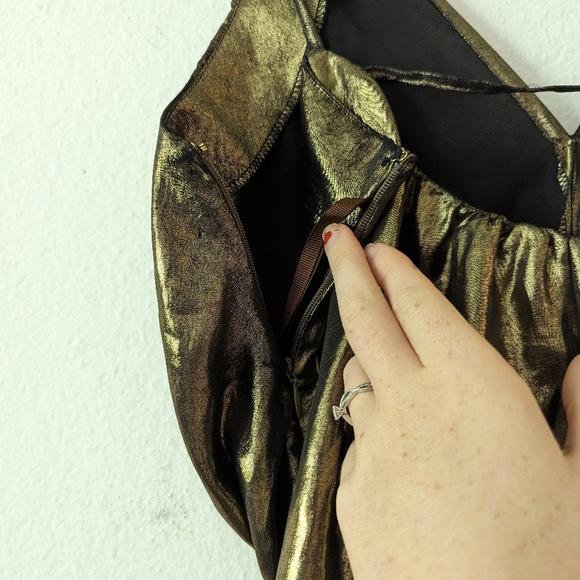 NWT Free People Twist Of Gold Mini Dress - Picture 9 of 11